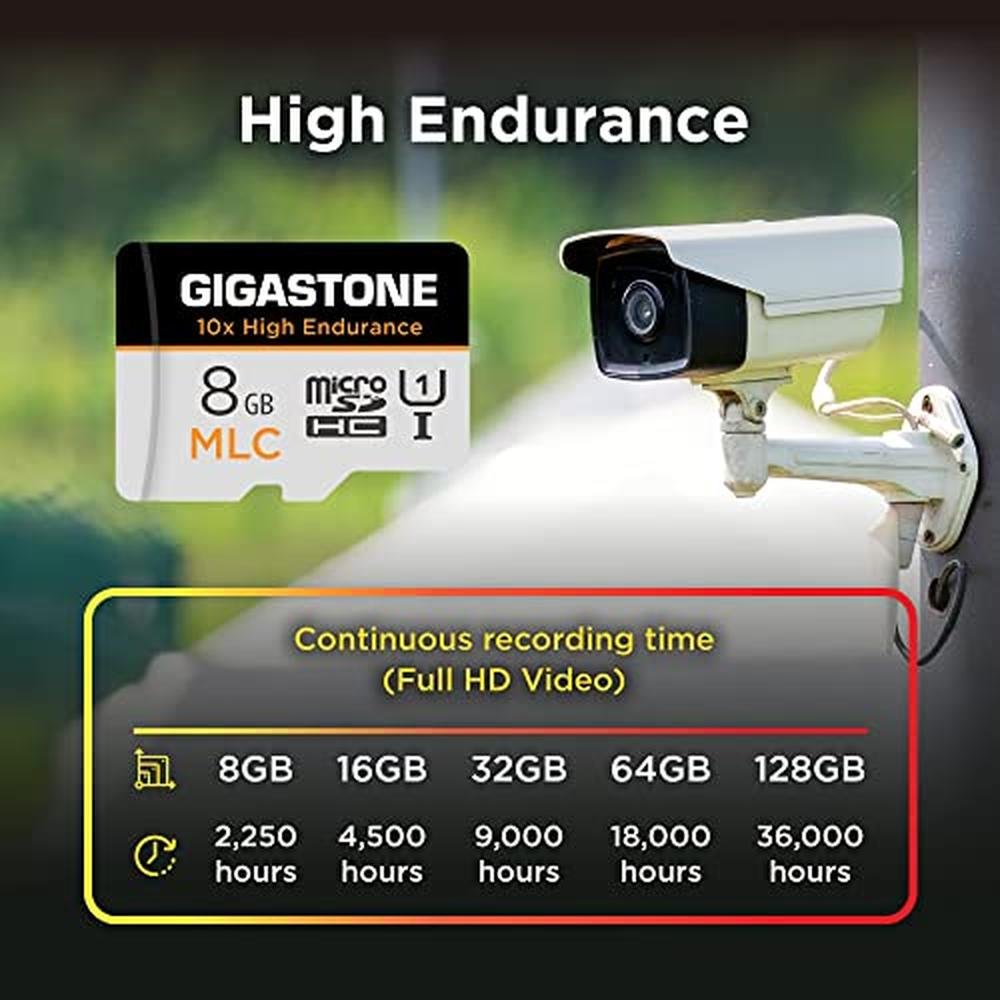 Cam 10x: GIGASTONE Industrial 8GB MLC Micro SD Card 5-Pack – Packaging
