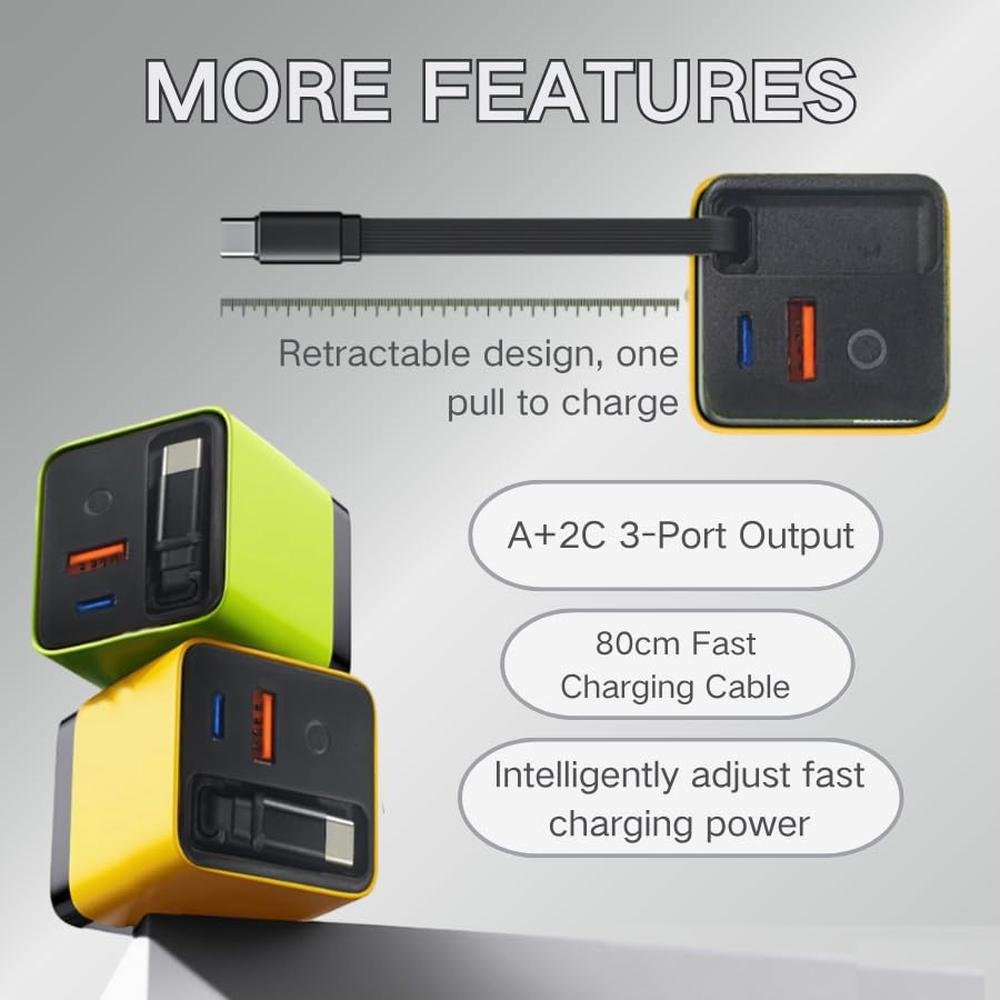 Retractable Charger: 3-in-1 GaN Charger Scalable 80W Max – Packaging