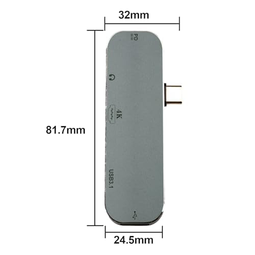 Port Leehitech: Leehitech USB C Hub 5-in-1 Multiport Adapter – Additional Angle