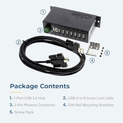 Coolgear Industrial 7 Port USB 2.0 Hub – Packaging