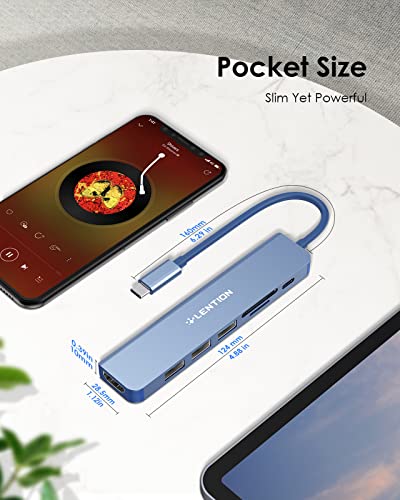 Lention Hub: LENTION USB C Hub CB-CE18 100W Charging – Size Reference