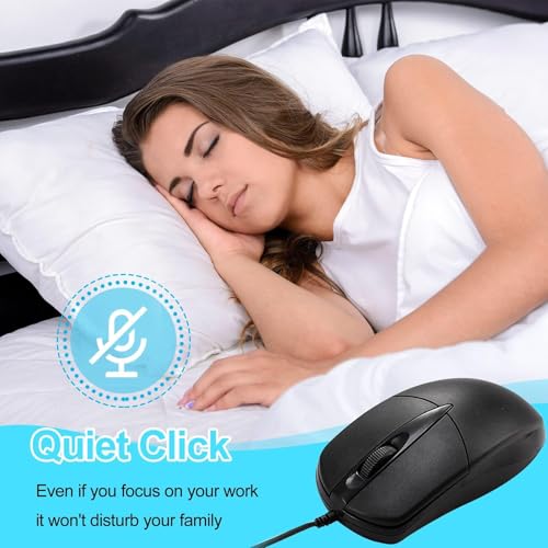 Mouse Computer: SUNYIWJIE 10 PCS Black Wired Computer Mouse – Packaging
