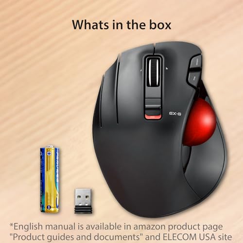 ELECOM EX-G Left Handed Ergonomic Trackball Mouse – Additional Angle