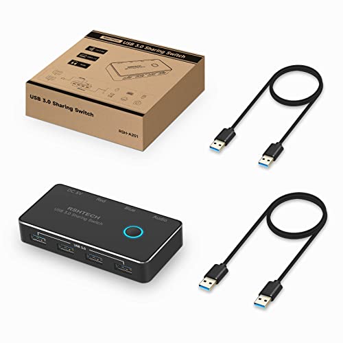 USB 3.0 Switch: RSHTECH Aluminum USB Switch Selector with 4 – Size Reference