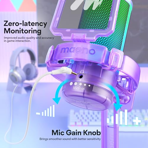MAONO Gaming Microphone: MAONO DGM20 Purple USB Condenser – Packaging