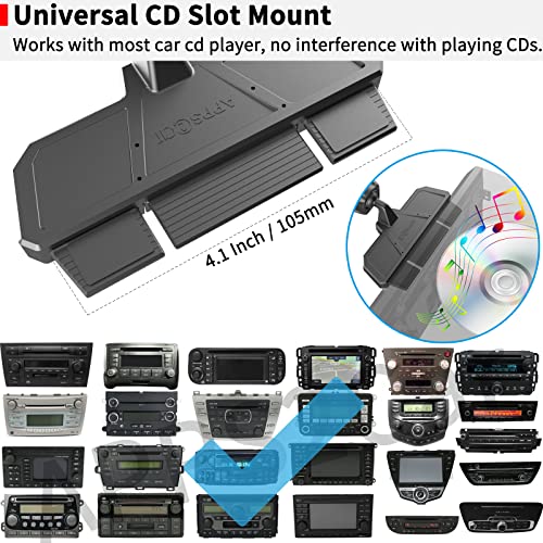 APPS2Car Sturdy CD Slot Phone Mount with One Hand Operation – Additional Angle