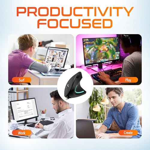 Delton S12: Ergonomic Vertical Wired Mouse – Additional Angle