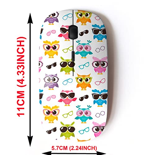 Wireless Mouse: 2.4G Cute Pattern Design – Side View