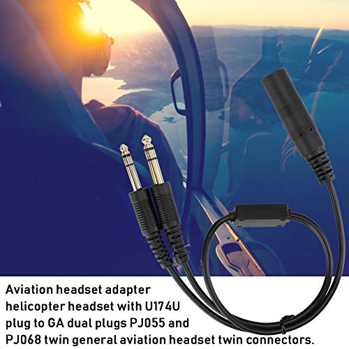 Adapter Headset: Black Universal Aviation Headset Adapter – Packaging