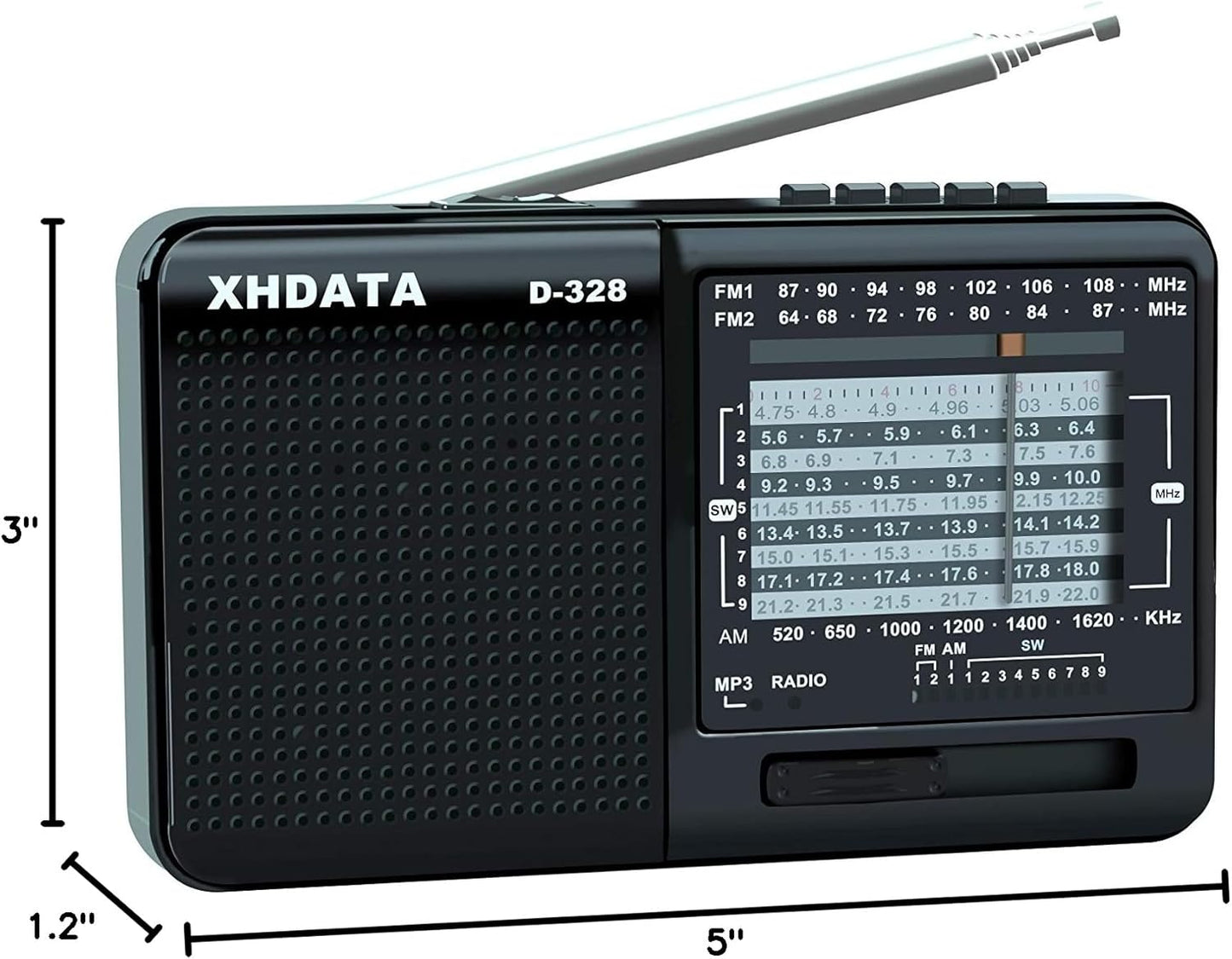 XHDATA D-328 Shortwave AM FM DSP Portable Small Multi Band – Feature Highlight