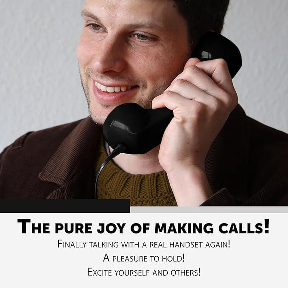 opis 60s: Micro Retro Phone Handset with USB-C and Aux – Packaging