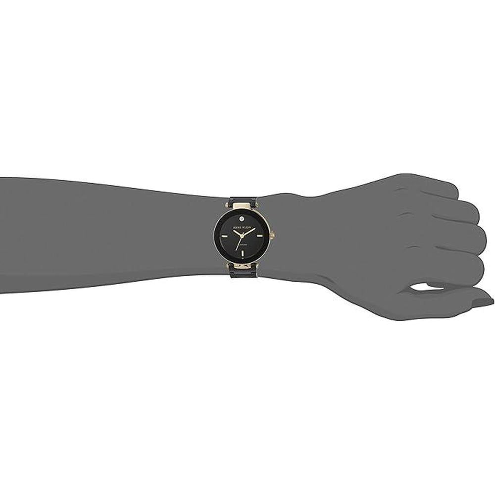 Anne Klein Women's Black Ceramic Bracelet Watch with – Close-up Detail