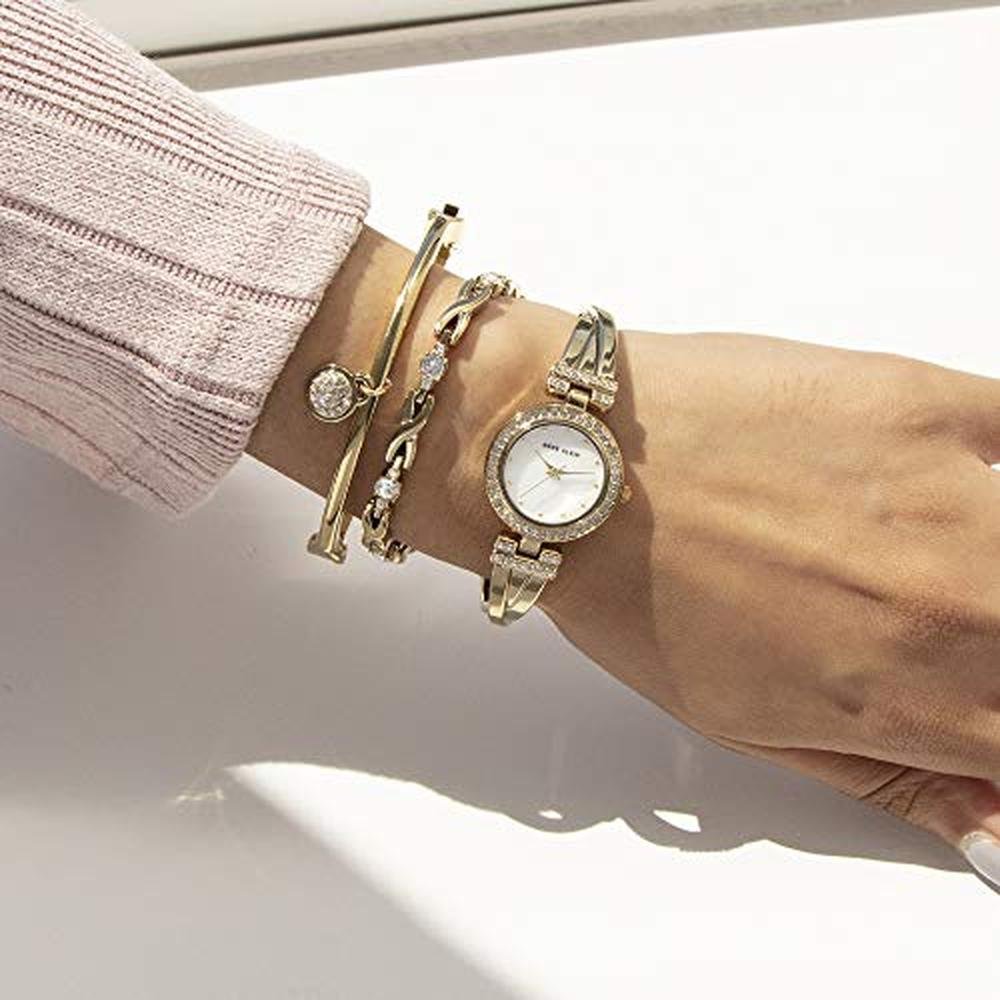 Anne Klein: Women's Premium Crystal Accented Bangle Watch – Packaging