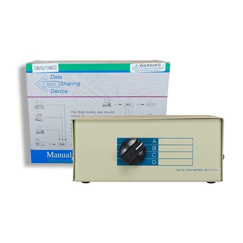 ZDMNEEA7-4 4-Way RJ11 Female ABCD Manual Data Switch – Packaging