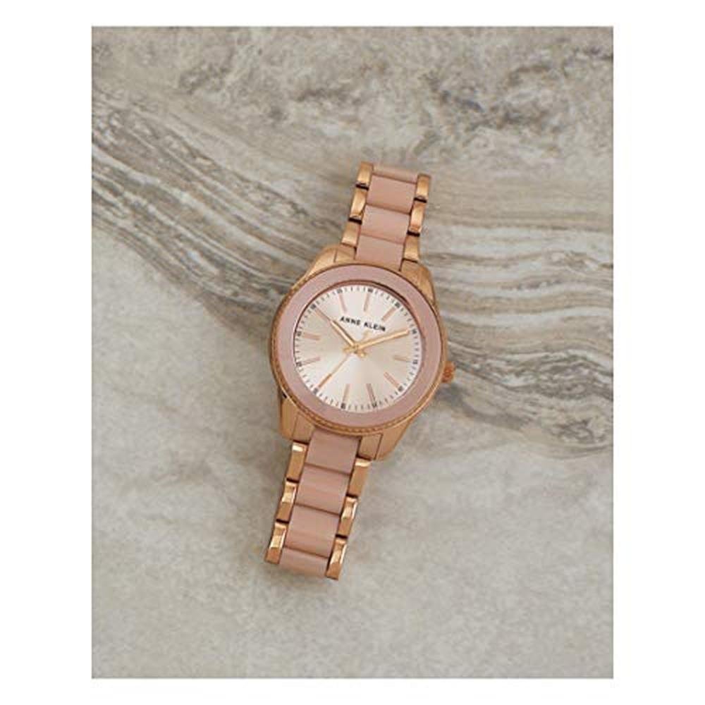 Anne Klein Women's AK-3214LPRG Rose Gold Tone and Light – Close-up Detail
