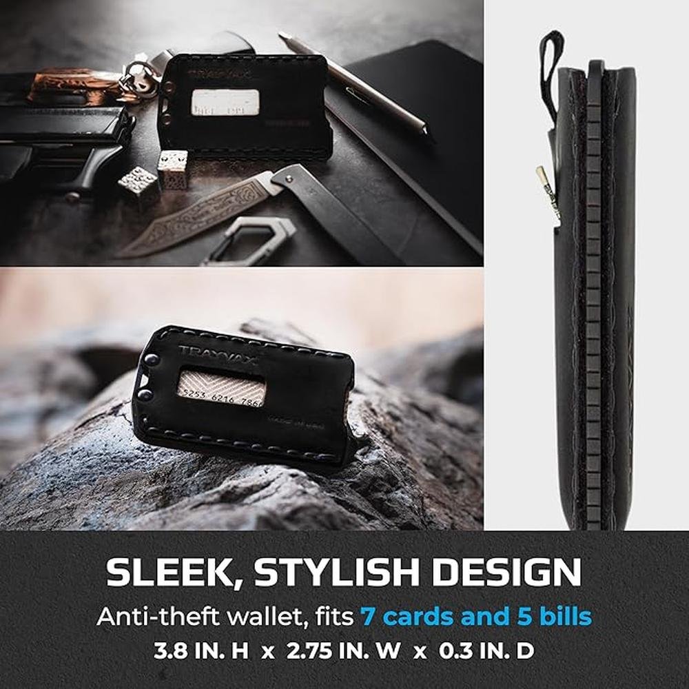 Wallet Black: Trayvax Ascent Wallet RFID Front Pocket Money – Packaging