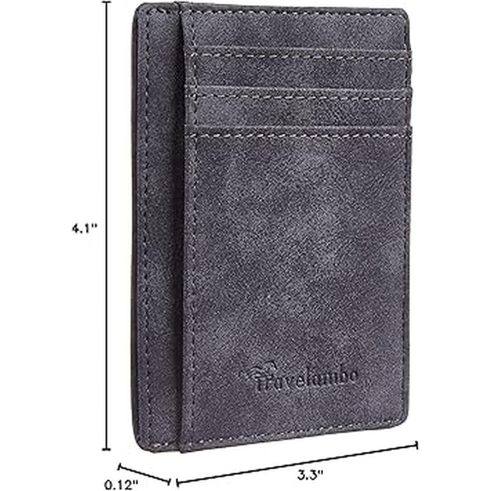 Travelambo Slim Wallet: Front Pocket Minimalist Leather – Packaging