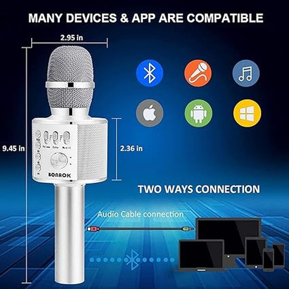 Bonaok Wireless Bluetooth Karaoke Microphone – In Use