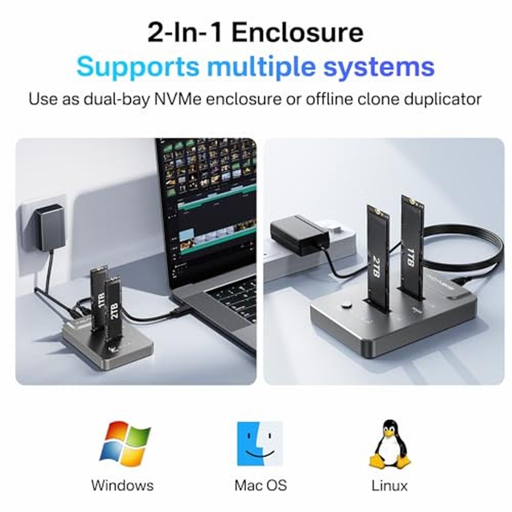 NVMe ACASIS: ACASIS NVMe M.2 Duplicator Dual-Bay Offline – Packaging