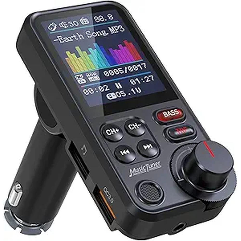 Bluetooth Car Adapter: Nulaxy FM Bluetooth Transmitter KM30 – Front View