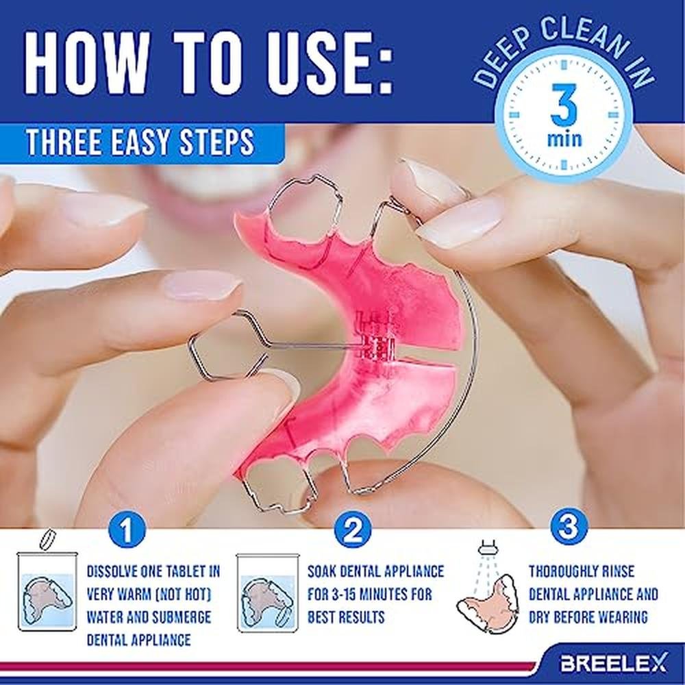 Denture Tablets: Breelex 120 Retainer Cleaner Tablets for – Packaging