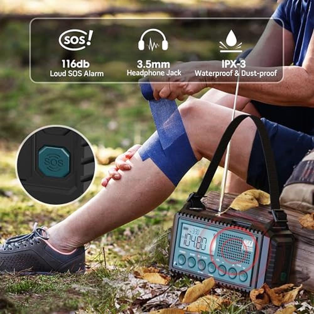 Emergency Weather Radio: Mesqool 5000 Solar Hand Crank – Packaging