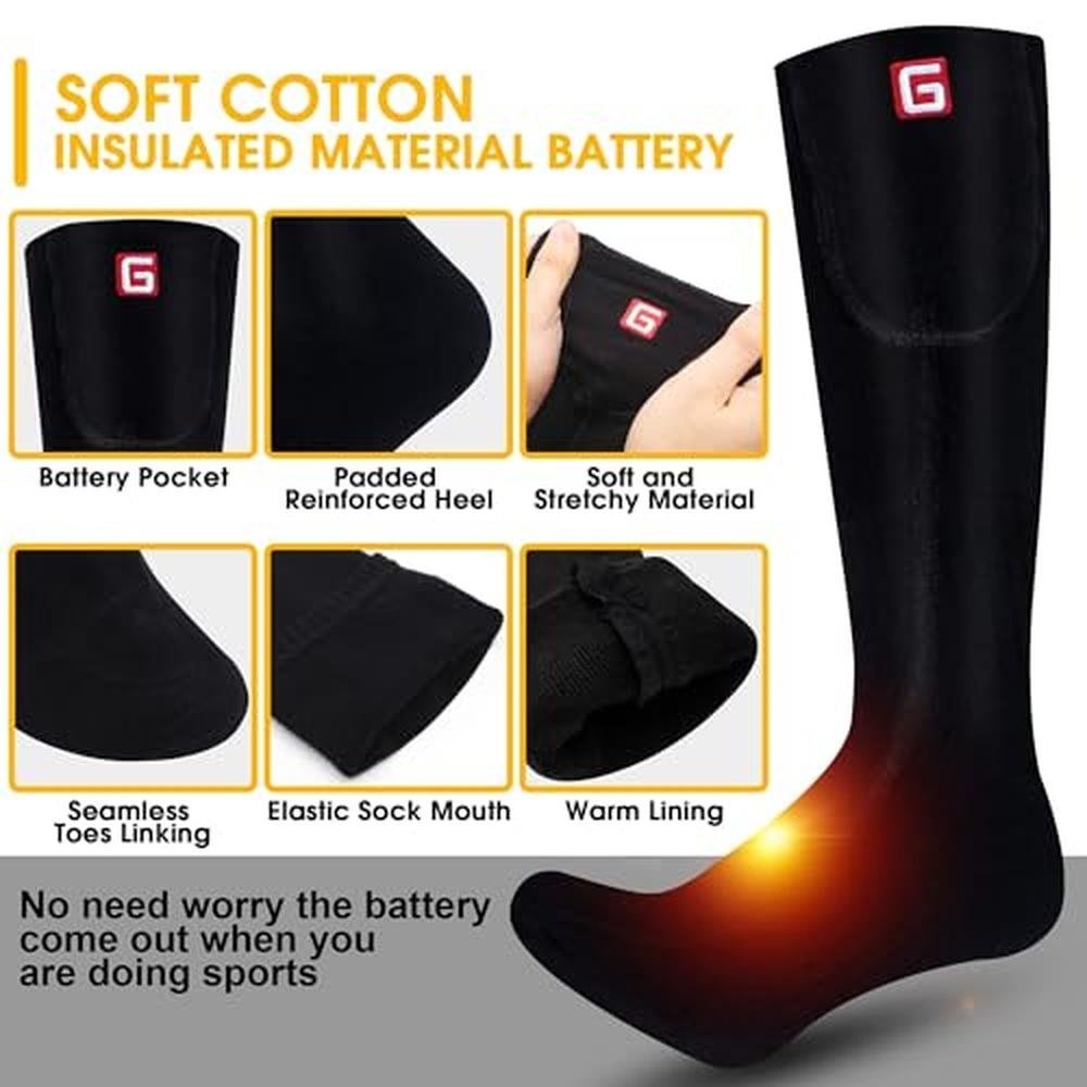 Heated Men's Socks: Electric Rechargeable Battery Heated – Packaging