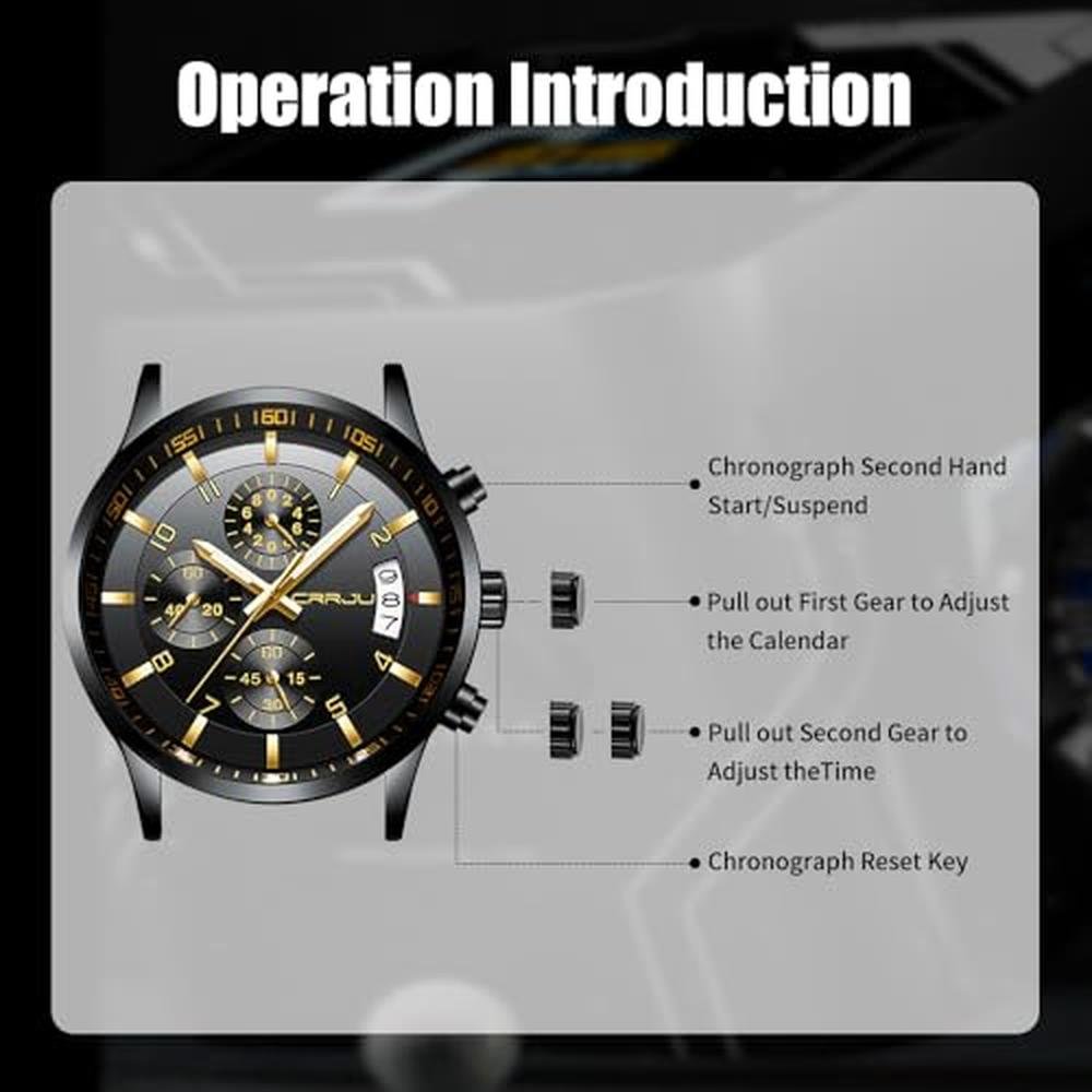CRRJU Watches: Men's Fashion Luxury Casual Stainless Steel – Packaging