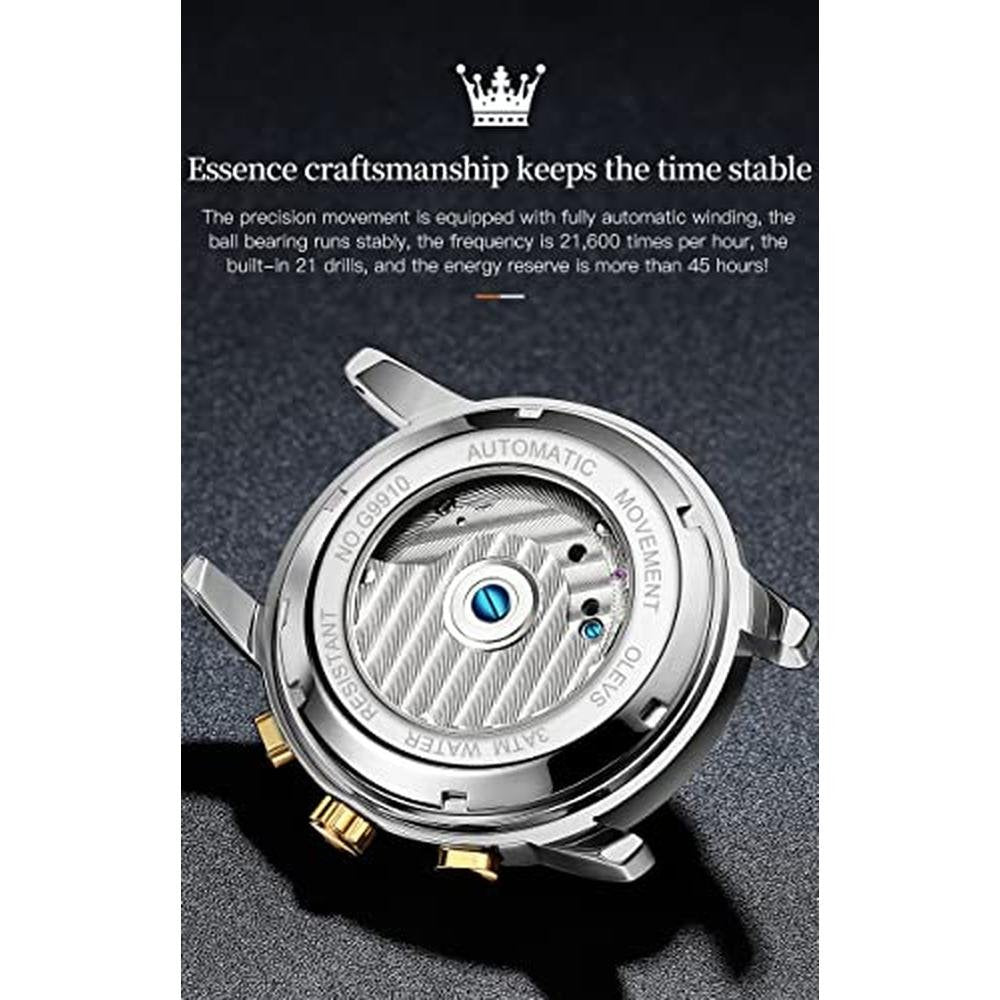 Olevs Men's Luxury Automatic Watch Skeleton 5 Hands – Packaging