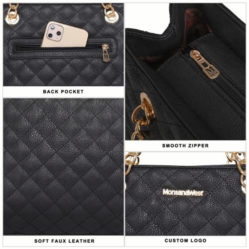 Montana West Tote Bag: Quilted Chain Handbag for Women – Packaging