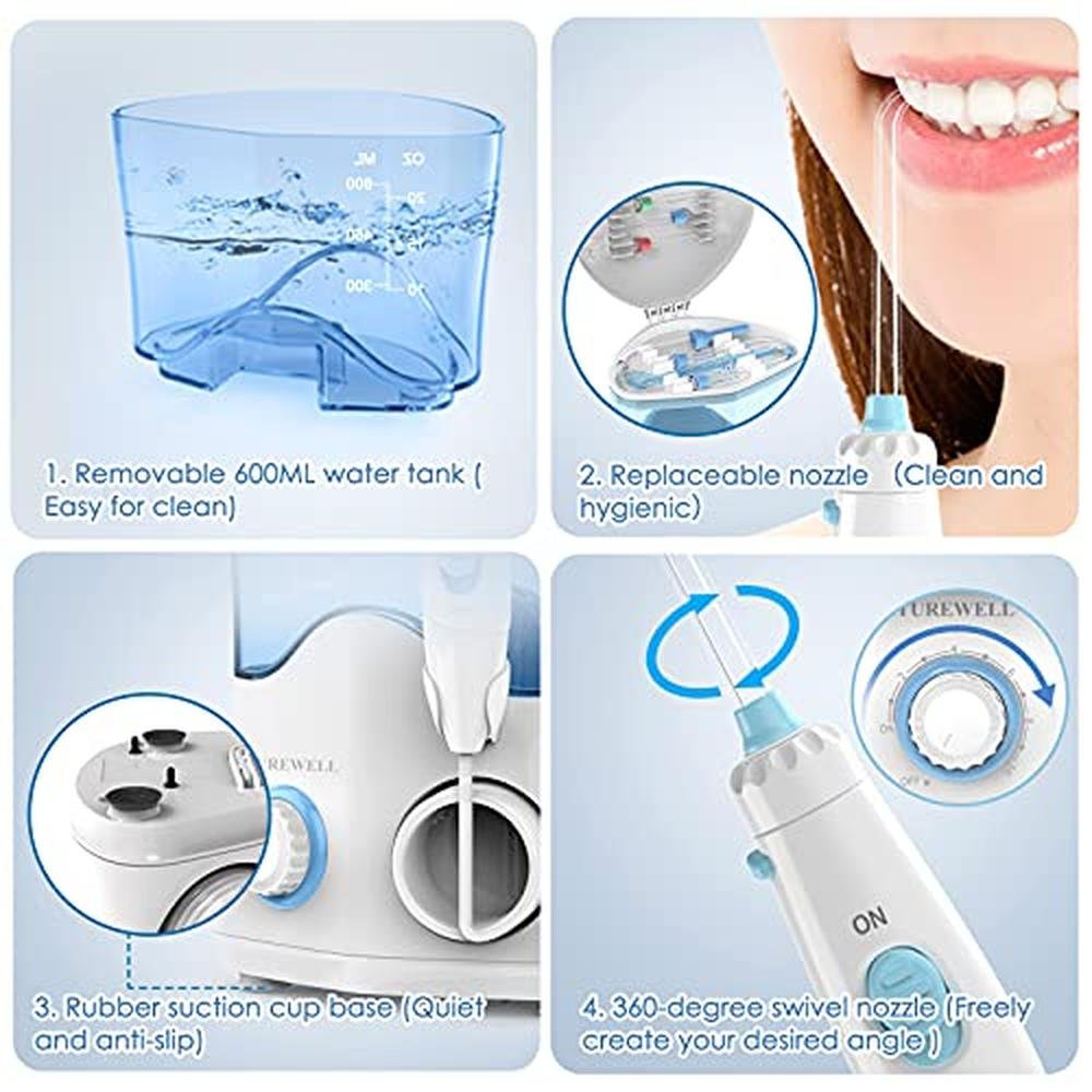 Water Dental Flosser: TUREWELL FC162 10 Pressure Levels – Packaging
