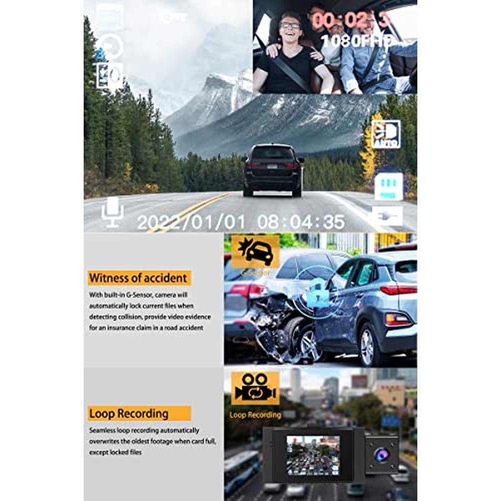 Dash Camera: Dual Dash Cam Front and Inside FHD 1080P – Packaging