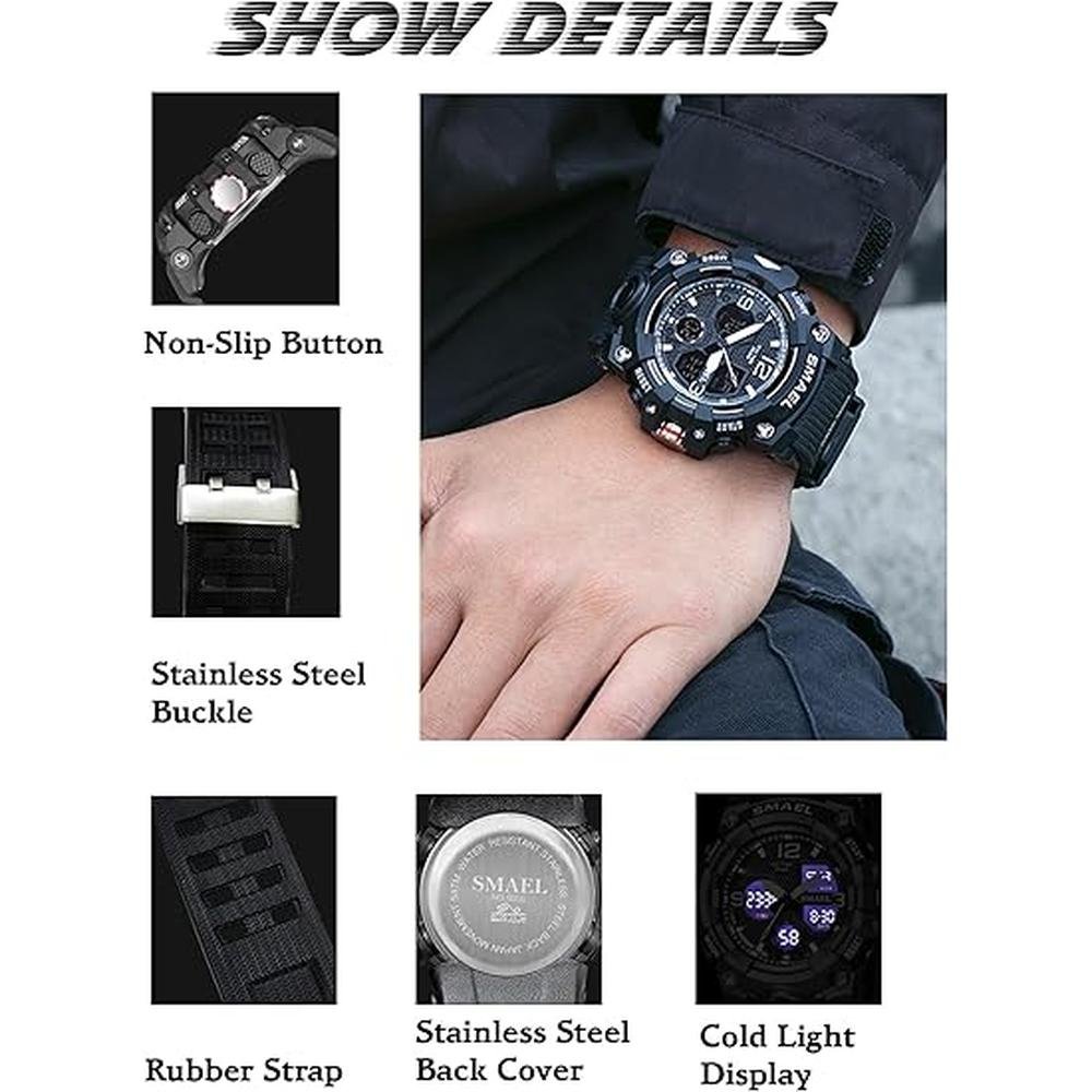 Gosasa Men's Large Face Outdoor Sports Watches Military – Packaging