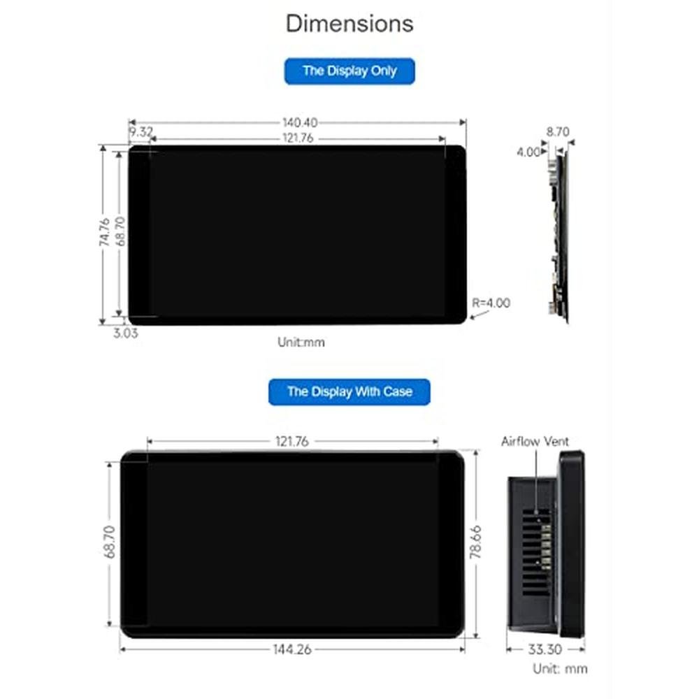 Waveshare Zero: Premium 5.5 Inch 2K Capacitive Touch LCD – Packaging