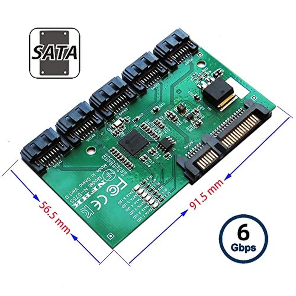 xiwai SATA HUB Ports 3.0 6Gbps 1 to 5 Splitter Adapter – Packaging