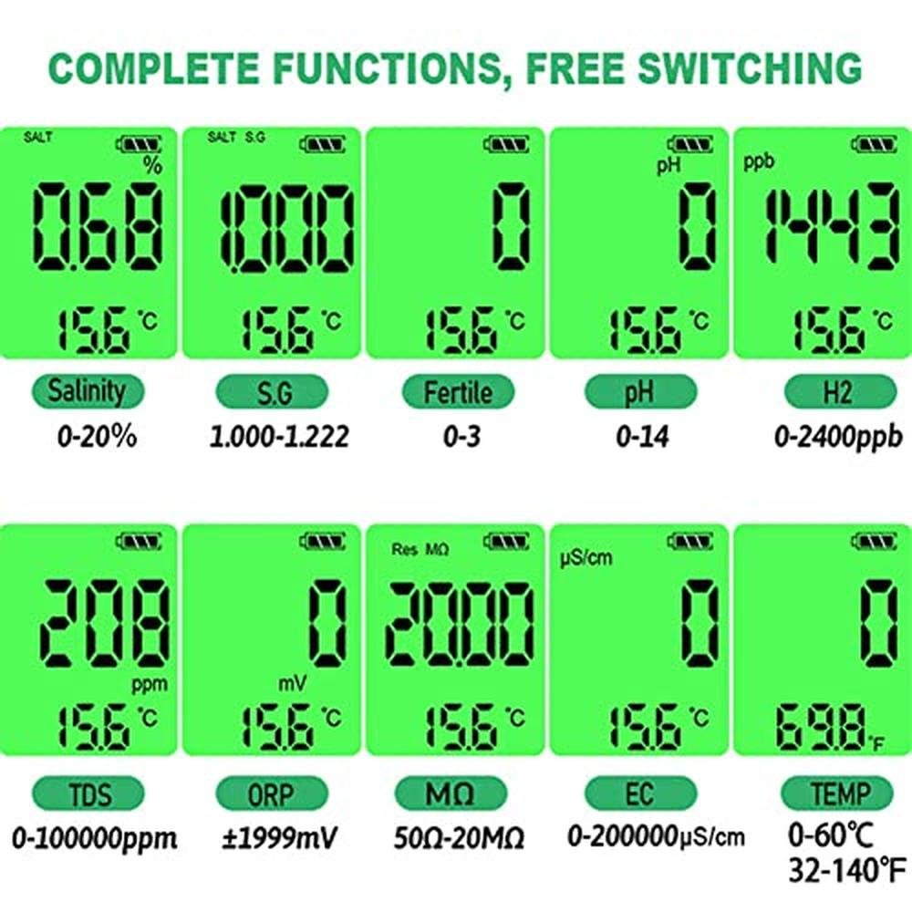 Water Quality Tester: 10-in-1 Multifunction Testing Pen for – Packaging