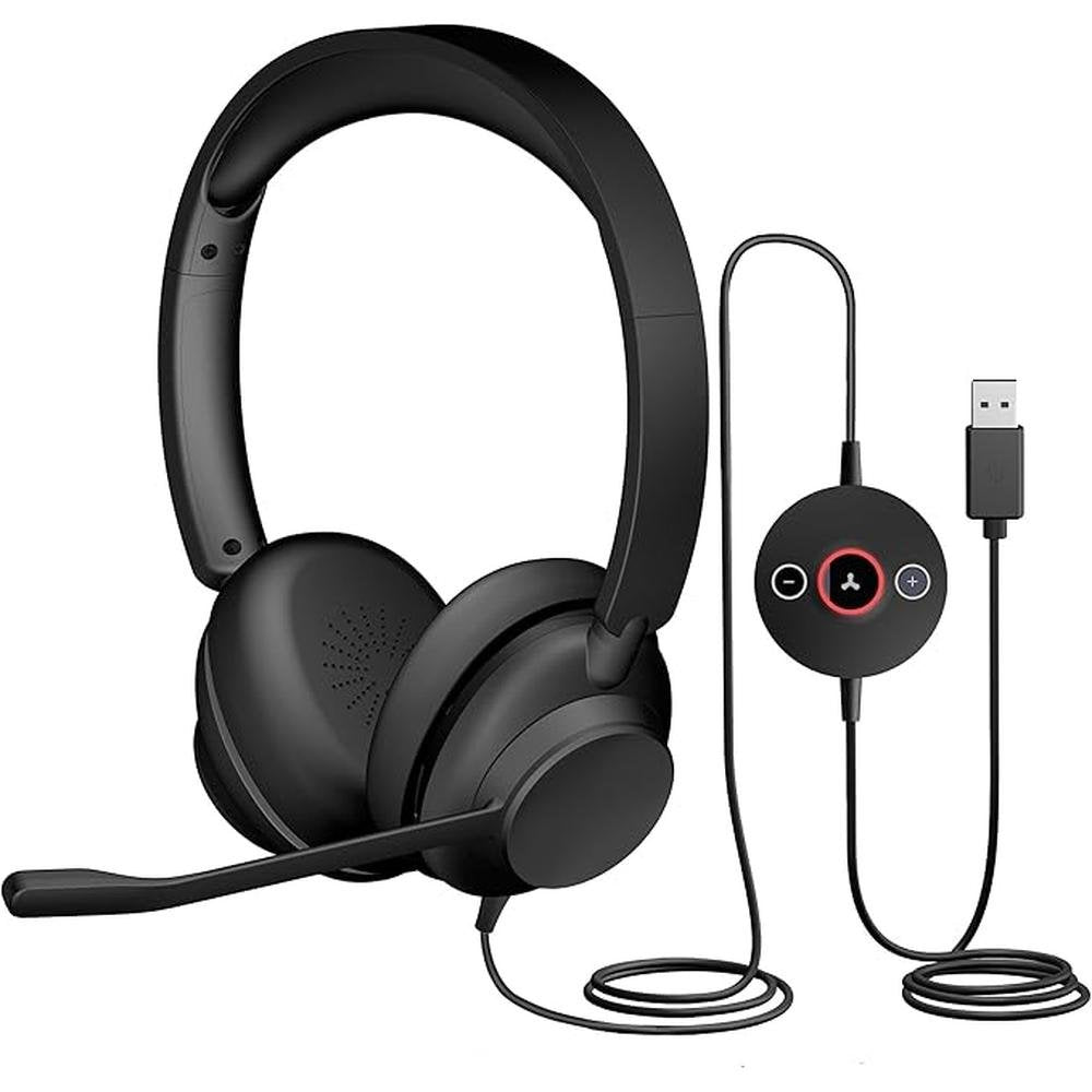 Cyber Acoustics CA Essential ANC & ENC USB Headset – Front View