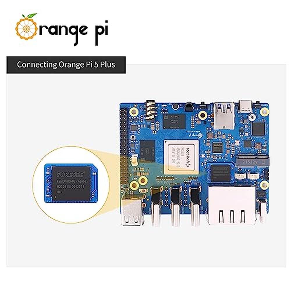 64GB Module: Orange Pi eMMC Module High-Performance Storage – Side View