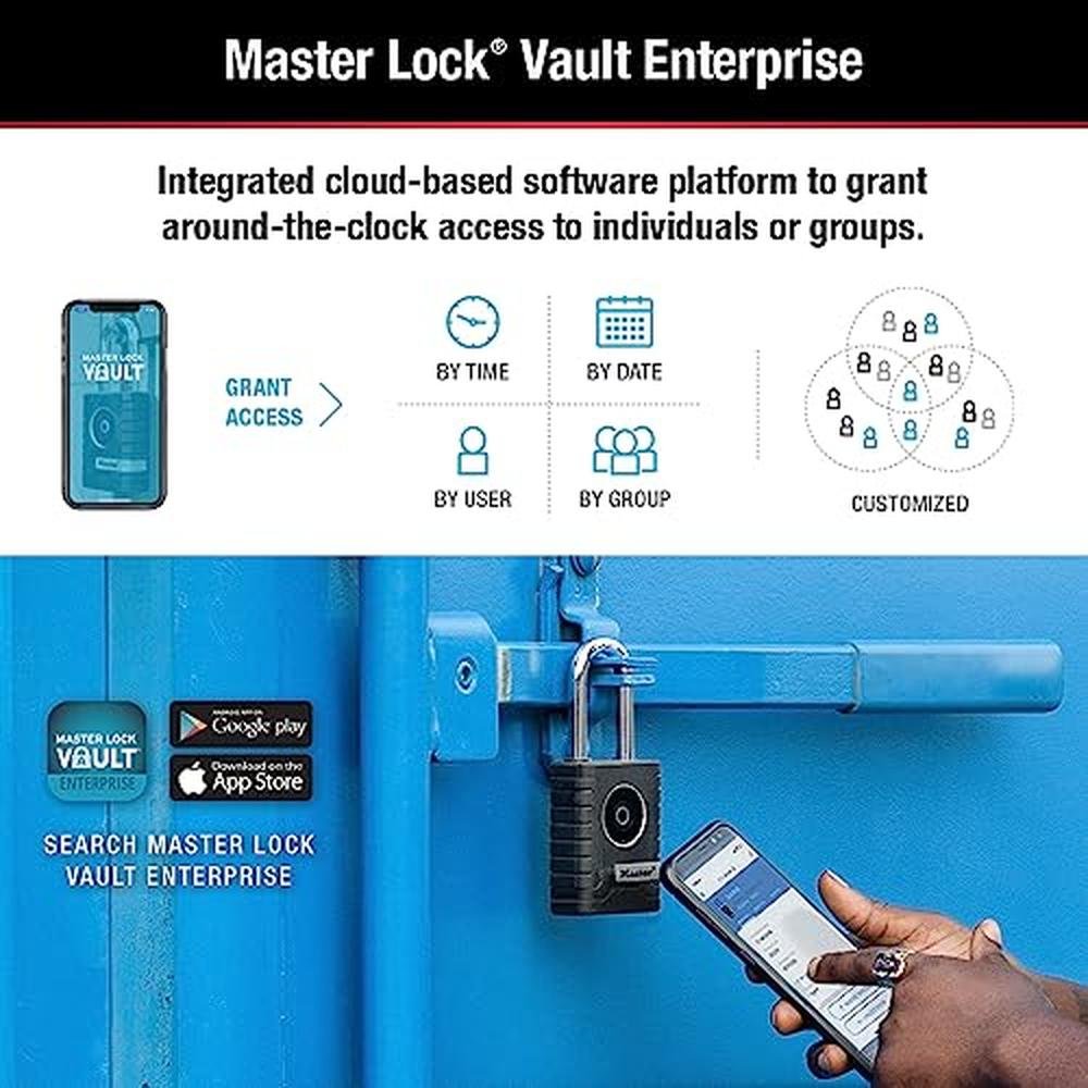 Master Lock: 4401LHEC Black Outdoor Bluetooth Smart Padlock – Packaging