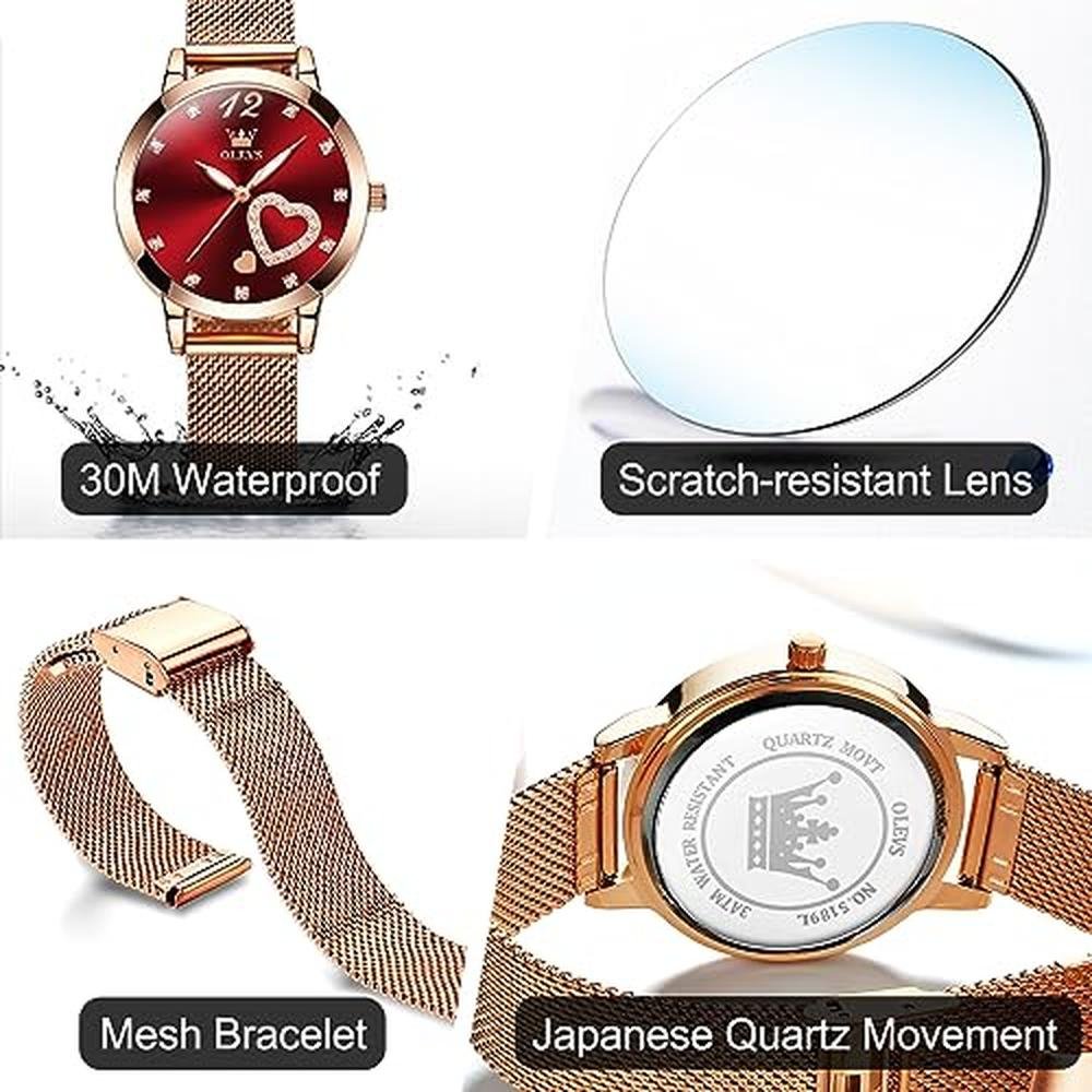 Women's Rose Gold Watch: Olevs – Packaging