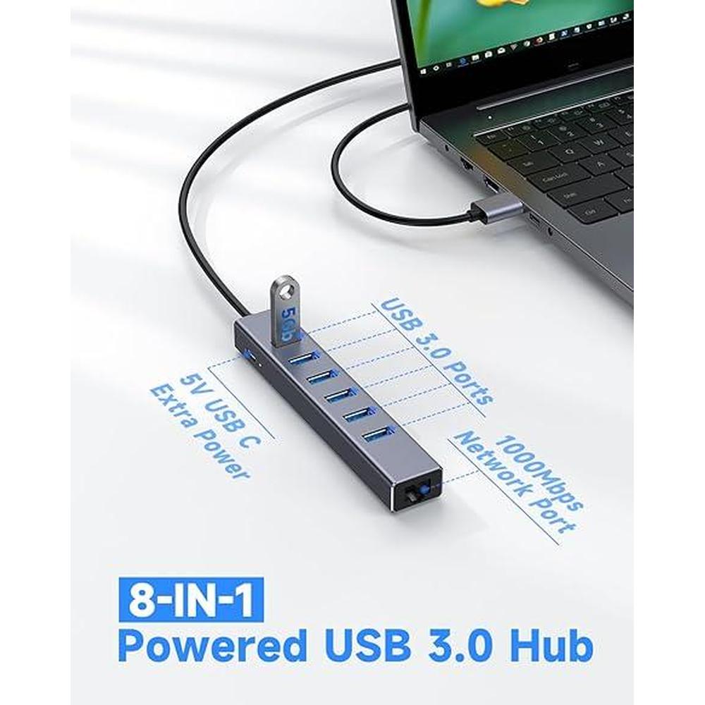 7-Ports USB 3.0 Hub: Premium USB Extension with Gigabit – Packaging