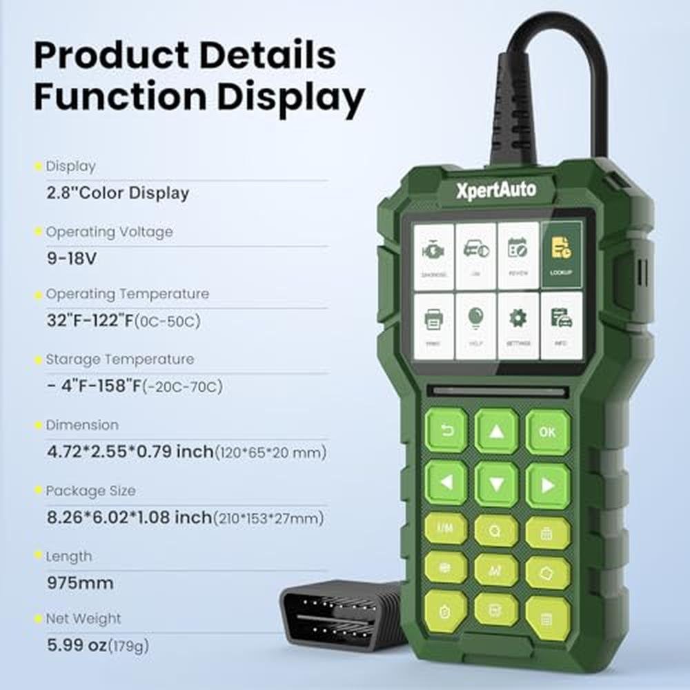 XpertAuto C303 OBD2 Scanner Live Data Professional Mechanic – Packaging