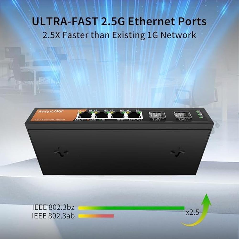 6-Port 2.5G Switch Unmanaged: 4 x 2.5GBASE-T Ports & 2 x – Packaging