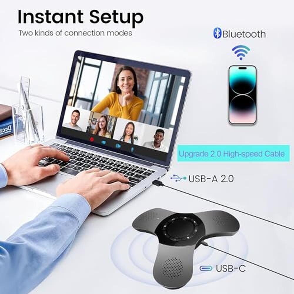 Conference Speaker: Premium Bluetooth Speakerphone with 360 – Packaging