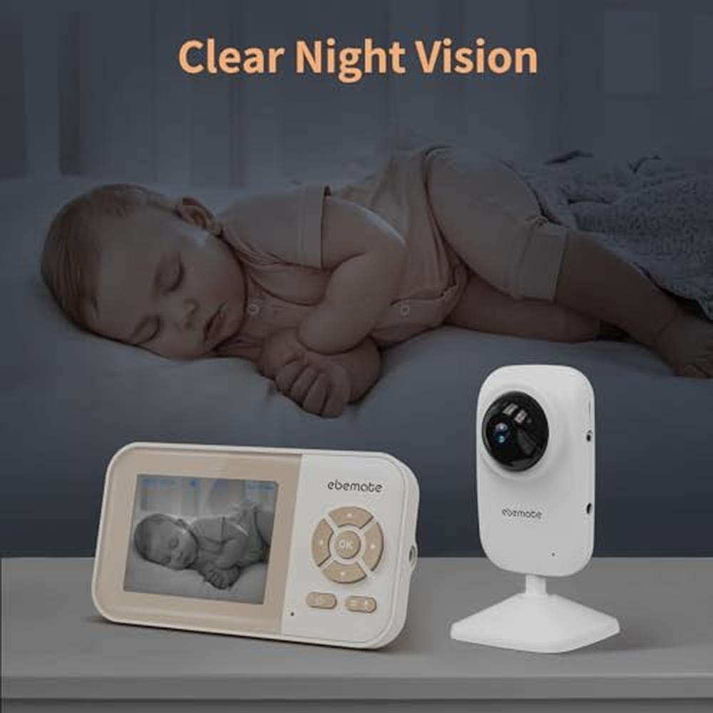 Video Baby Monitor: Ebemate EBE28-2 2-Camera 2.8 LCD Screen – Packaging