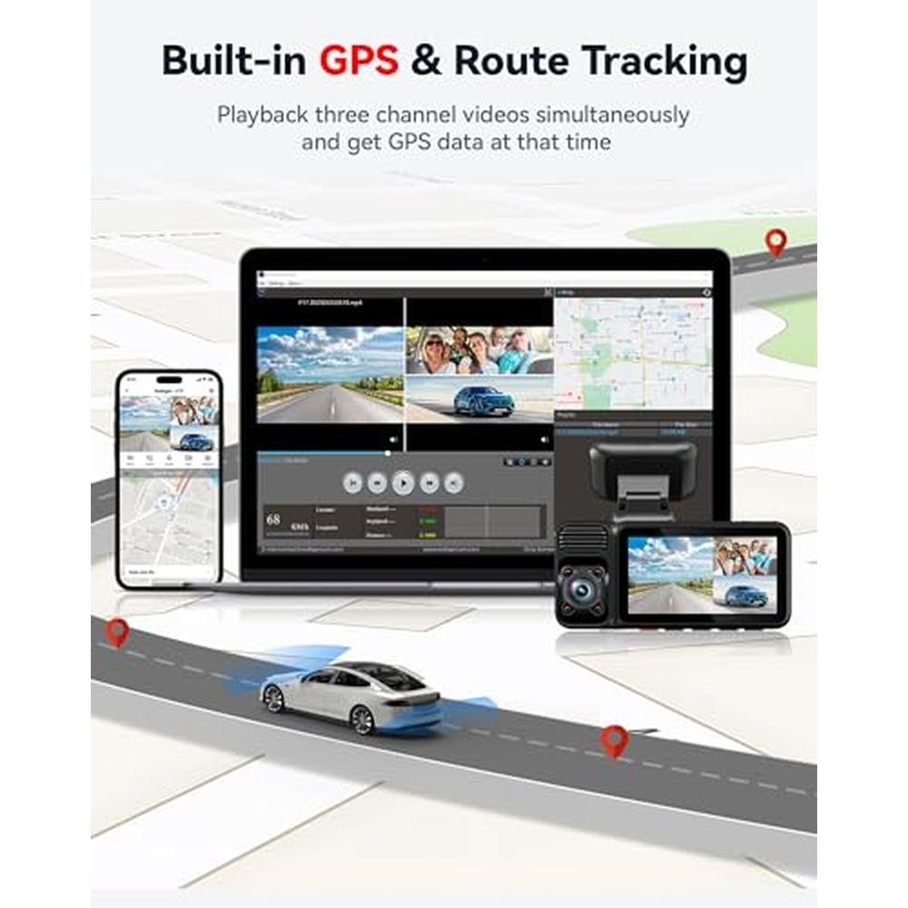 1080p Redtiger: REDTIGER F17 4K 3 Channel Dash Cam – Packaging