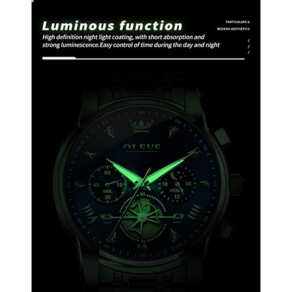 Watch OLEVS: OLEVS Blue Watch for Men Diamond Business – Packaging