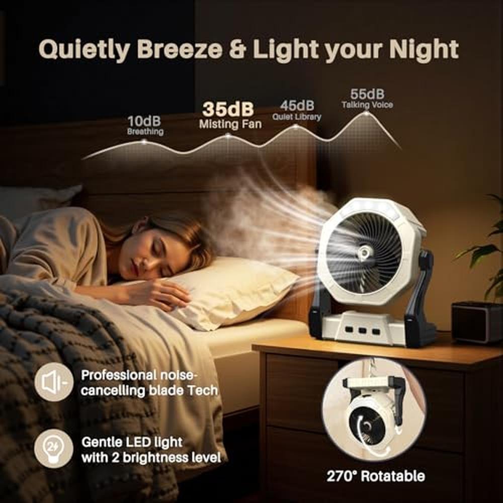 Ausic Fan: 8-Inch Portable Misting Fan with 10000mAh USB – Packaging
