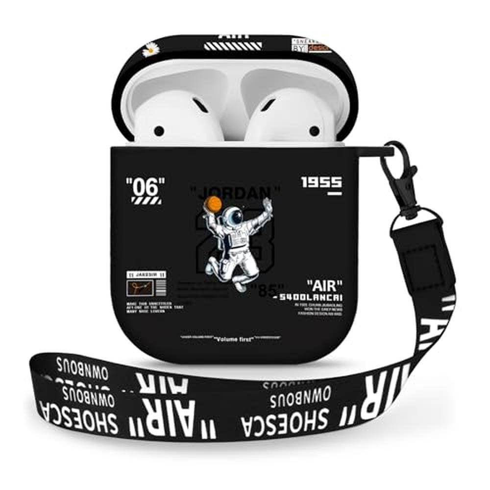 Airpods Case: Gedicht Astronaut Pattern Protective TPU Soft – Front View