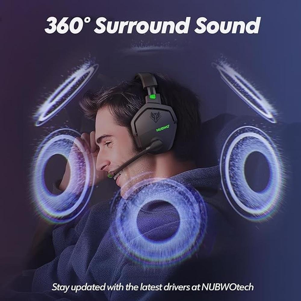 NUBWO G06 Dual Wireless Gaming Headset with Microphone for – Packaging